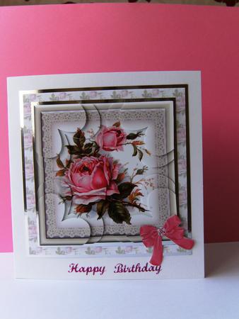 Vintage Roses Heart Shaped Quadro Corner Stacker by Rita Curtis