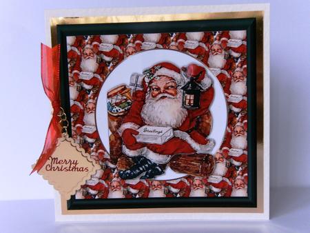 Vintage Santa with Lantern by Rita Curtis