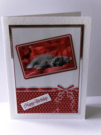 Cute Cat Pyramid Card by Rita Curtis