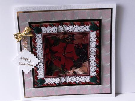 Christmas Poinsettia Heart Shaped Quadro Corner Stacker by Rita Curtis