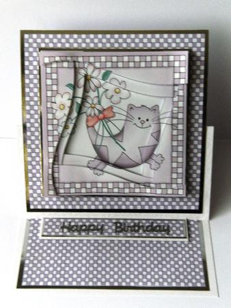 Cute Cats Quick Card with Wavy Spiral Side Stacker by Rita Curtis