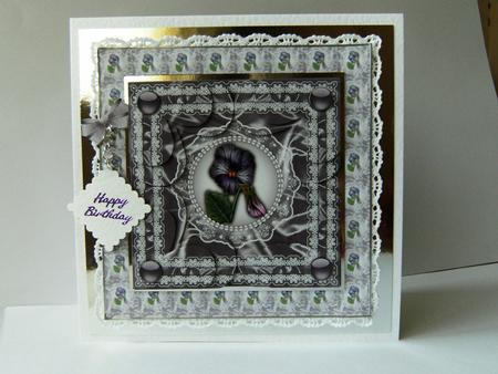 Pansies, Pearls 'n Lace Heart Shaped Quadro Corner Stacker by Rita Curtis