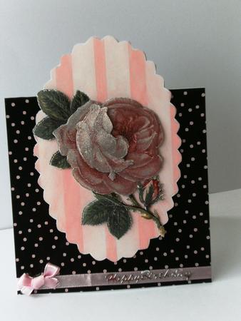 Cottage Rose Over the Top Card by Rita Curtis