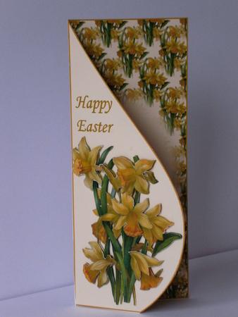 Daffodils Teardrop Card - Easter by Rita Curtis