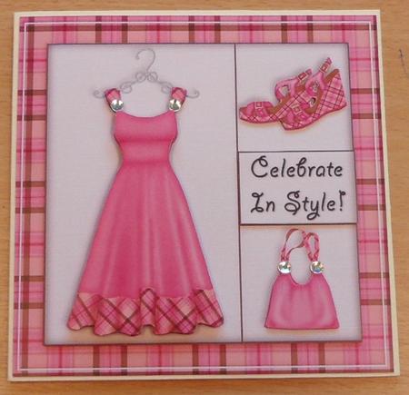 Frocking It 5x5 Decoupage in Pink by Rita Parker