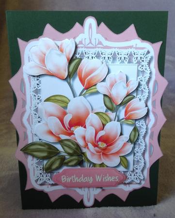 Lovely Deep Pink Magnolias in a Ornate Frame  by Rita Parker