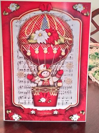 Christmas Red Hot Balloon with Snowman by Robin Schuy