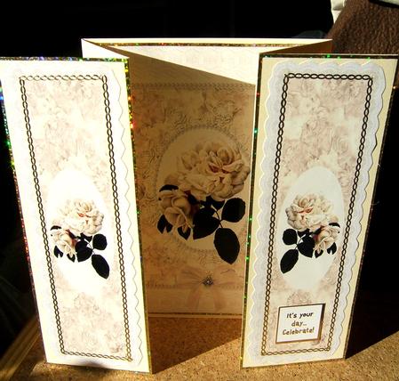 Cream Roses, Lace & Pearls Gatefold by Mrs K Lynn