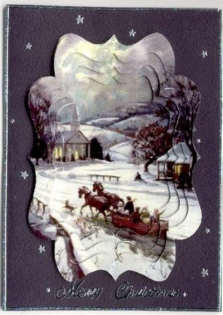 Christmas Horse and Sleigh Fancy Bracket Tunnel Sheet by Mrs K Lynn