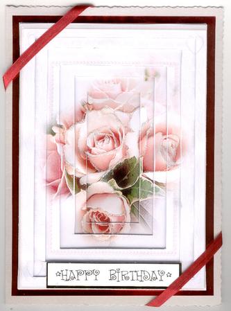 A4 Peach Roses Tunnel Kit by Mrs K Lynn