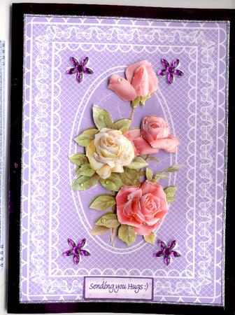 Butterfly Lace A4 Card Front in Lavender by Mrs K Lynn