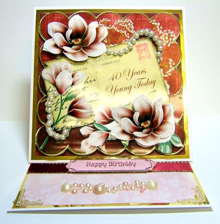 Red Magnolia 40 Years Young 8in Xtreme Decoupage Cf Kit by Mrs K Lynn