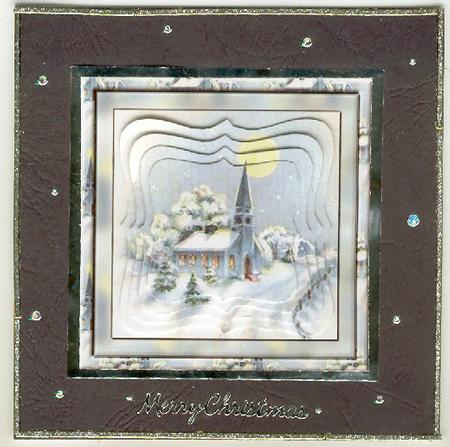 Christmas Eve Carol Service - Bracket Pyramid Card Front by Mrs K Lynn