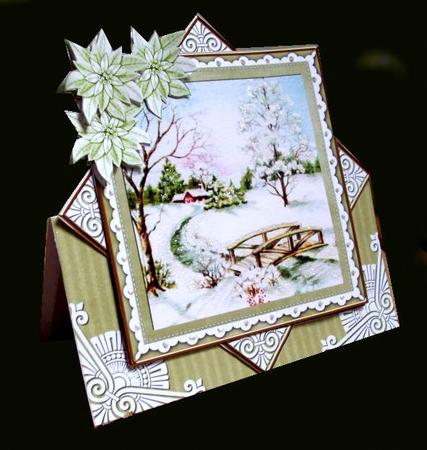 Snowscene Olive Poinsettia Diamond Card Mini Kit by Mrs K Lynn