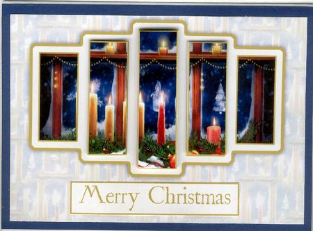 Brand New Christmas Candles Window Scene Panel Card Kit by Mrs K Lynn