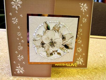 Posy and Pearls No-hole Fold Back Card by Mrs K Lynn