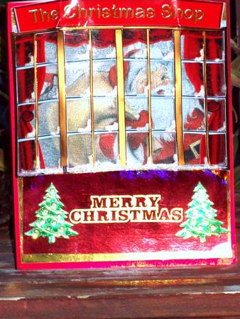 3D Santa1 in Christmas Shop Window by Rose Martin