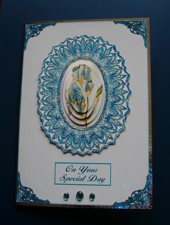 Irises and Turquoise Lace by Rose Smille