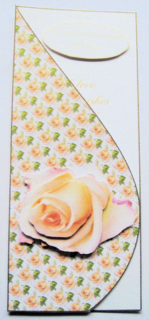 Peach Rose Anniversary Tear Drop Card by Rose Smille