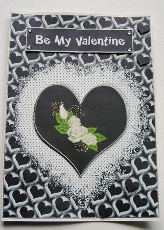 A4 Black and White Valentine Card by Rose Smille