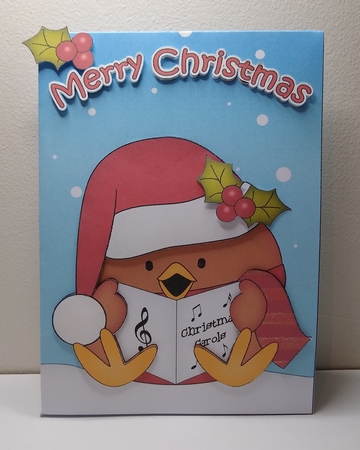 3D Christmas Gift Bag Mini Kit - Bobbin Robin is Carol Singing by Roseanna Miles