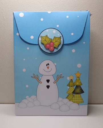 3D Christmas Gift Bag Mini Kit - Bobbin Robin is Carol Singing by Roseanna Miles
