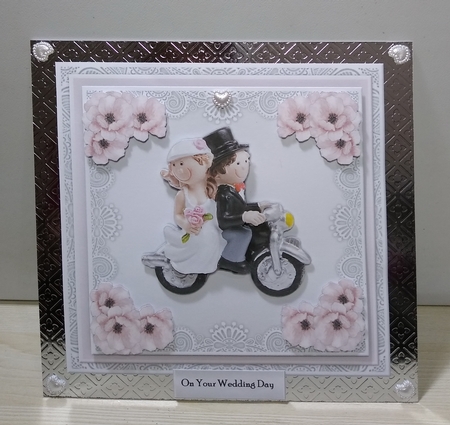 Cute Wedding Couple  Motor Bike  by Roseanna Miles