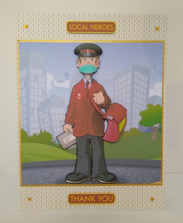 Thank You Postman Dude 8x8 Quick Card by Roseanna Miles
