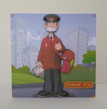 Thank You Postman Dude 8x8 Quick Card by Roseanna Miles