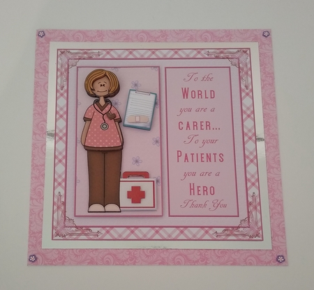 Thank You Carer Decoupage 7x7ins Topper 2 by Roseanna Miles