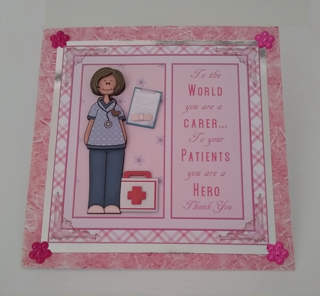 Thank You Carer Decoupage 7x7ins Topper 4 by Roseanna Miles