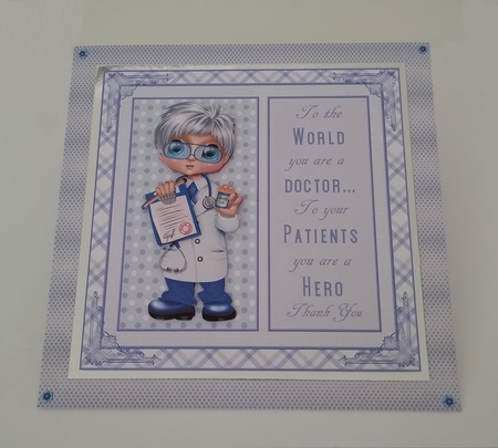 Thank You Doctor Decoupage 7x7ins Topper 2 by Roseanna Miles