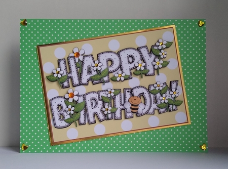 Flowers and Bees BIRTHDAY a5 landscape by Roseanna Miles