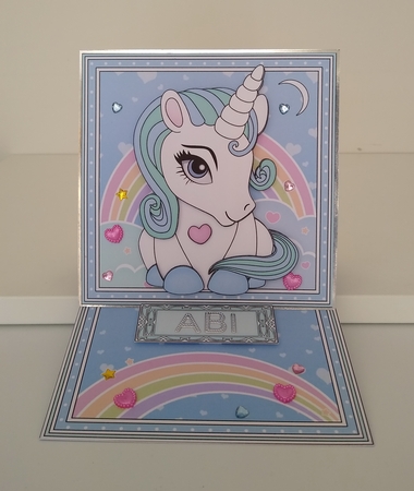 3D Easel Card Mini Kit - Cute Little Unicorn by Roseanna Miles
