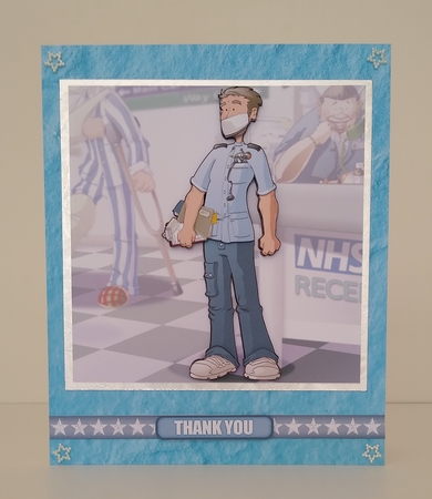 Thank You Male Nurse Dudess 7x7 Quick Card by Roseanna Miles