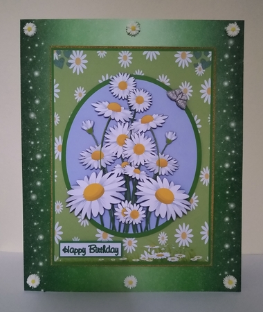 Daisies birthday greeting card by Roseanna Miles