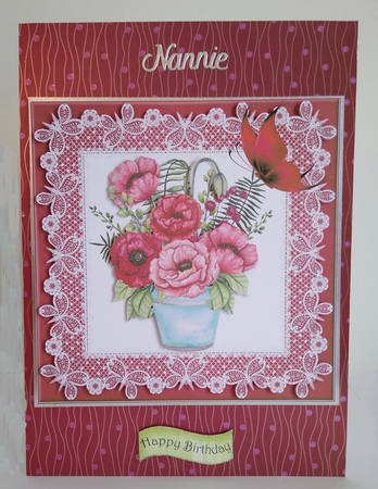 3 Red poppy card fronts/toppers set 2 by Roseanna Miles