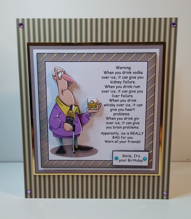 Max and alcohol humorous card by Roseanna Miles