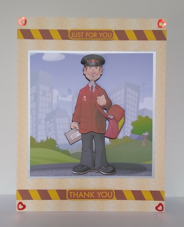 Postman Dude 7x7 Quick Card by Roseanna Miles
