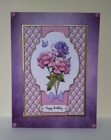 Lovely Watercolor Peonies Birthday Topper by Roseanna Miles