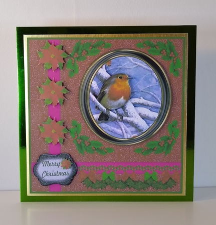 Christmas robin card front 6 by Roseanna Miles