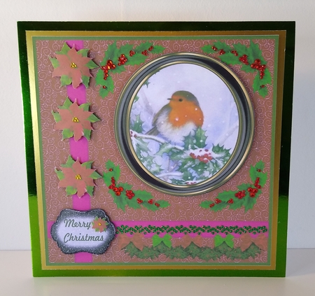 Christmas robin card front 9 by Roseanna Miles