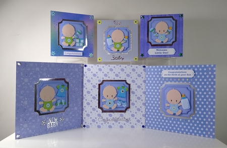 6 Blue baby boy toppers by Roseanna Miles