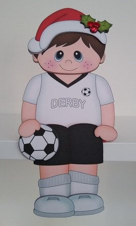 3D On the Shelf Card Kit - Little Christmas Footballer plays for Derby by Roseanna Miles