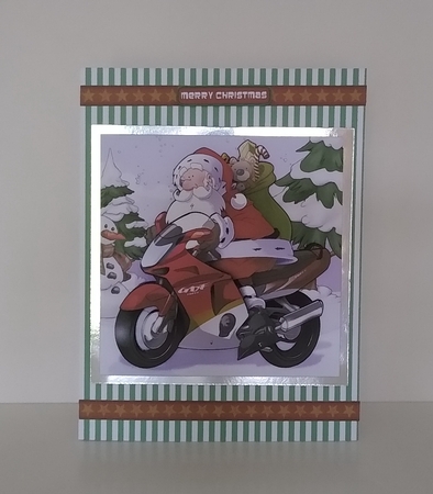 Motorbike Santa 7x7 Quick Card by Roseanna Miles