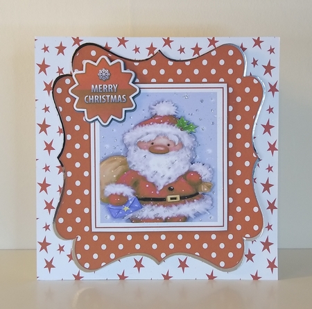 Lovely santa in red polkadot 7x7 frame by Roseanna Miles