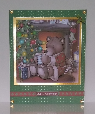 Christmas Bear 7x7 Quick Card by Roseanna Miles