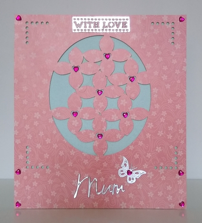 HEART FLOWERS SQUARE CARD by Roseanna Miles