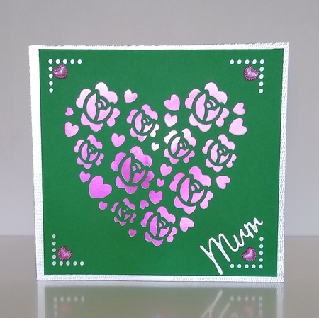 ROSES HEART SQUARE CARD by Roseanna Miles