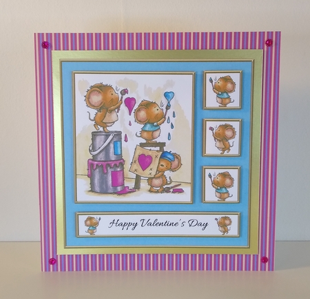 Cute Critters Valentine Topper (Blue) by Roseanna Miles